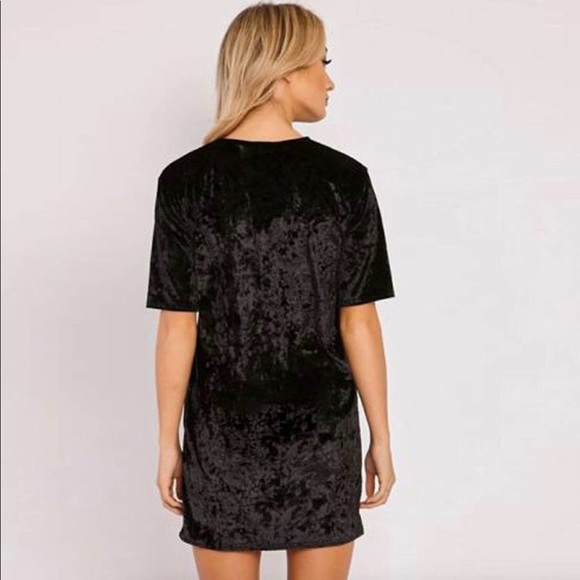 Crushed Velvet Mini Short Dresses - Picture 3 of 3